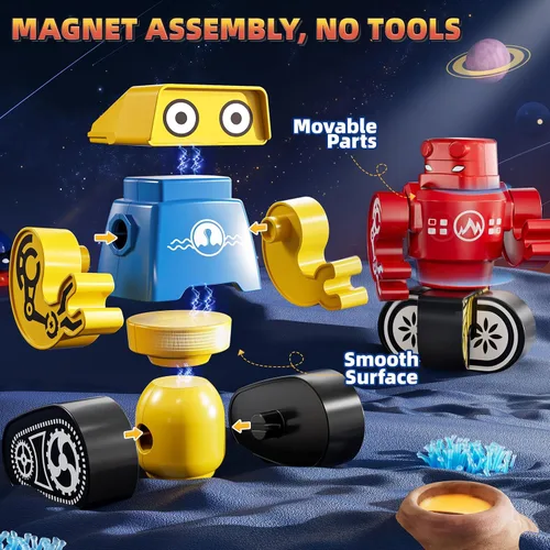 Miniatura 3 de Juguetes de Construcción de Robots Magnéticos para Niños de 3-5 4-8 años - 36 PIEZAS Juegos de Monstruos, Juego de Construcción de Robots Apilables