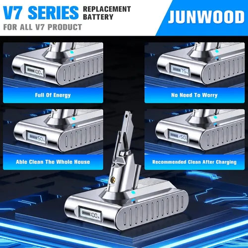 Miniatura 3 de Batería de repuesto mejorada de 10000 mAh 21.6 V 229687 para Dyson V7 batería con pantalla LCD compatible con 225403 SV11 V7 Animal Motorhead