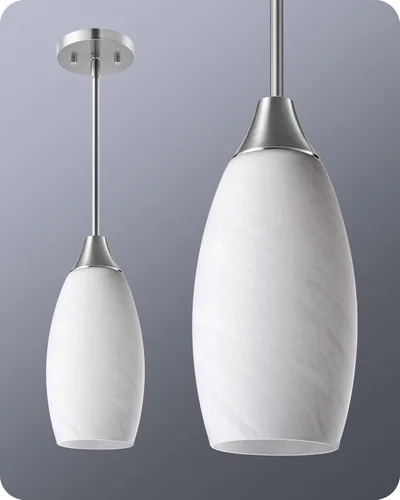 Miniatura 12 de EDISHINE Accesorio de Lámpara Colgante, Lámpara Colgante de Vidrio Artístico Hecha a Mano, Luz de Techo Cableada, Pantalla de Vidrio de Mármol Gris