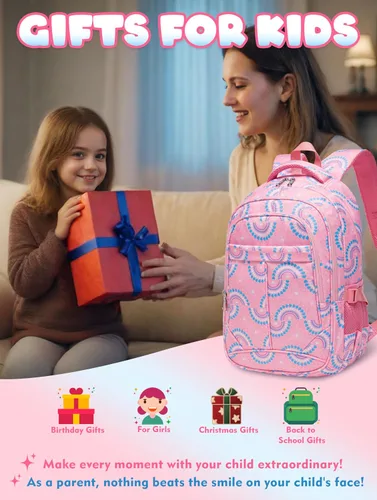 Miniatura 14 de BLUEFAIRY - Mochilas para niños y niñas, escuela primaria, jardín de niños