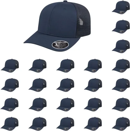 Miniatura 18 de Cap America i8502 Flexfit 110 Premium - Gorra de camionero de perfil medio con 6 paneles de malla trasera con protección UV y cierre ajustable Azul