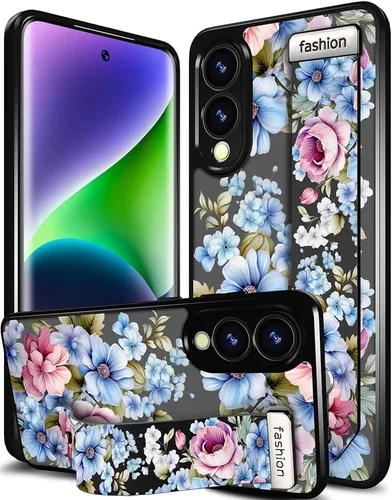 Miniatura 145 de Compatible para Samsung Galaxy S23 Funda Bonita con Correa Soporte Dedo Kickstand, Fundas de Silicona Geniales de Diseñador Funda Cover - Mariposa