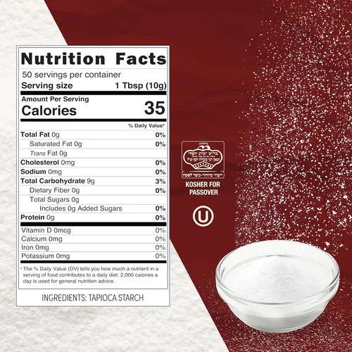 Miniatura 2 de Roots Circle Almidón de Tapioca Totalmente Natural Harina sin GMO y sin Gluten con Sin Conservantes Kosher para Pésaj Espesante para Sopas