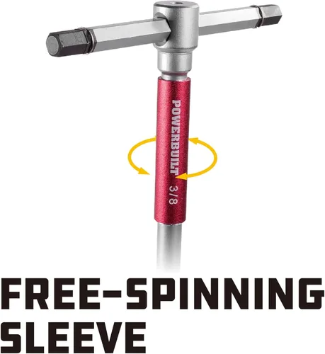 Miniatura 3 de Powerbuilt Juego de 8 llaves Allen hexagonales SAE con mango en T con mangas de velocidad para una acción de giro rápida, mango superior deslizante
