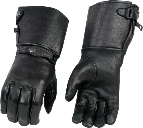 Milwaukee Leather SH857 Guantes de motocicleta con forro térmico para hombre, piel de ciervo de Estados Unidos, color negro