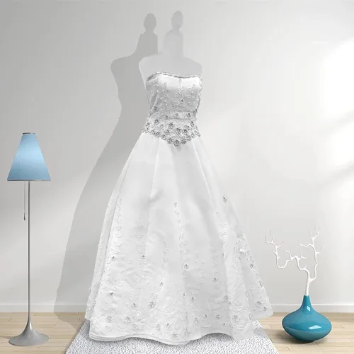 Miniatura 2 de Maniquí cuerpo vestido forma torso maniquí femenino 49.6-63.4 pulgadas maniquí con altura ajustable trípode de madera soporte para la exhibición