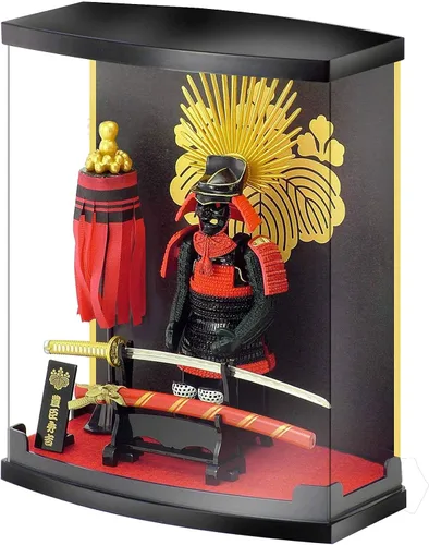 Miniatura 10 de MEISTER JAPAN Samurai Figura Naoe Kanetsugu Estatua de 8.3 pulgadas con vitrina 1:10 scale armor with iconic "Ai" love-crest helmet, miniature