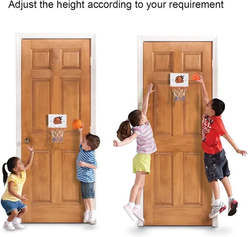 Miniatura 6 de Mini aro de baloncesto para puerta – Aro de baloncesto interior sin taladros para niños, aro de baloncesto pequeño portátil