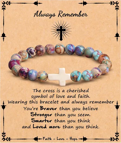 JoycuFF Christian Gifts,Cross Braceletsfor WomenGirls, Faith Religious Easter Catholic Christian Jewelry, Meaningful Baptism Communion Confirmation