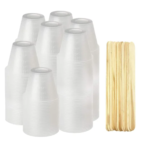 [Paquete de 400 – 1 onza] Mezcla de resina epoxi/vasos medicinales con 100 varillas de mezcla adicionales para mezclar pintura, manchas, epoxi y