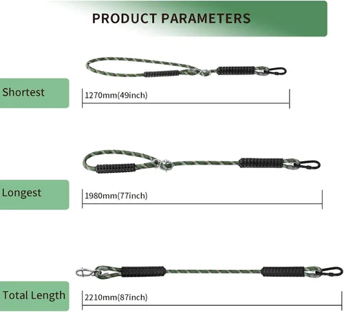 Miniatura 5 de Hamaca de cuerda de columpio de árbol resistente, correas ajustables extensibles para colgar, mosquetones de 1000 libras para todos los columpios