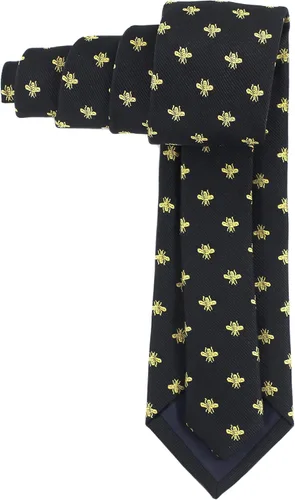 Miniatura 3 de mendepot Bee Necktie con caja de microfibras de Jacquard Oro Bee Pattern Necktie