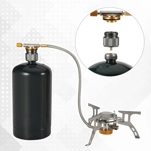 Miniatura 5 de Adaptador de estufa de camping 1 Lb Entrada de tanque pequeño de propano EN417 Cilindro de salida de válvula lindal LPG Adaptador