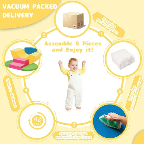 Miniatura 7 de Edbuosy Juguetes de escalada suaves para niños pequeños, juego de 5 bloques de escalada de espuma para bebés, para interiores, juguetes de escalada