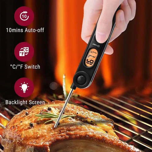Miniatura 2 de ThermoPro Termómetro digital para carne con indicador de temperatura, termómetro de alimentos de lectura instantánea con sonda y luz de fondo