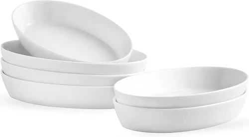 Miniatura 9 de UIBFCWN Fuentes para Gratinar, 7.5''x4.5'' Fuente de Cerámica Ovalada para Porción Individual, Platos de Cazuela Individuales Aptos para Horno