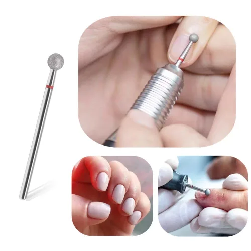 Miniatura 2 de SQULIGT 6 brocas de uñas, cabeza esférica de 3/32 pulgadas, para máquina de limas de uñas eléctrica, adecuadas para manicura acrílica, pedicura