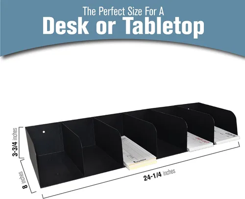 Miniatura 3 de BankSupplies STEELMASTER - Organizador de documentos de acero con 6 bolsillos, acabado con recubrimiento en polvo negro