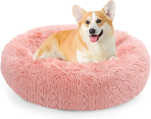 Miniatura 26 de NOYAL Cama Calmante en Forma de Rosquilla para Perros Pequeños a Medianos y Gatos - Cama para Mascotas de Felpa de Piel Sintética Anti-Ansiedad