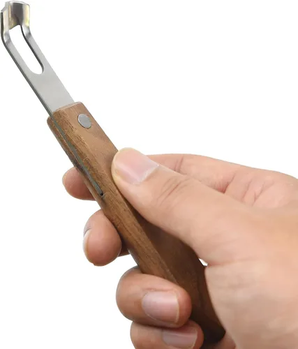 Miniatura 4 de Cuchillo de canal, herramienta de pelador de limón, pelador de madera y acero inoxidable, herramienta de pelador de cáscara de limón ultra afilada