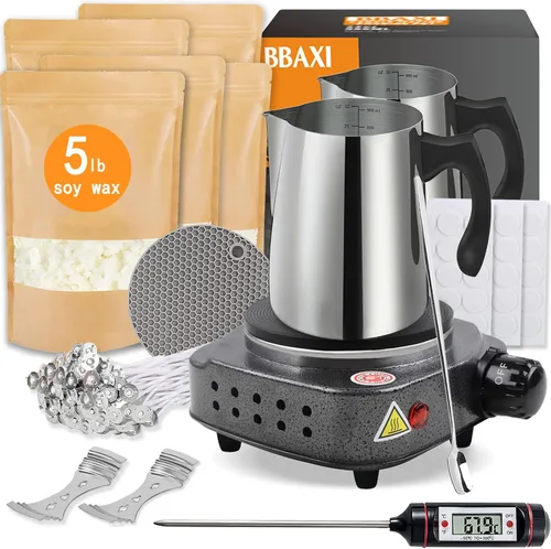 Miniatura 8 de BBAXI Olla para Verter para Hacer Velas con Placa Caliente Eléctrica para Derretir Cera, Olla para Derretir Cera de Velas con Mango Resistente al