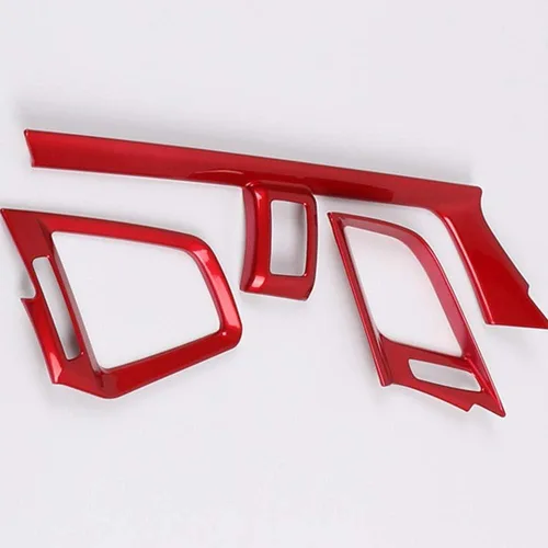 Miniatura 6 de BOYUER 3 unids ABS Control Central Salida de Aire Salida Decoración Cubierta Trim Adhesivo Para Honda Civic 2016 2017 2018 2019 2020 (Rojo)
