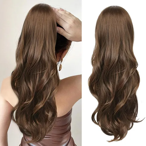 Miniatura 33 de Extensión de cola de caballo rubio, extensión de cola de caballo con cordón de 20 pulgadas para mujeres, extensiones de cabello de cola de caballo