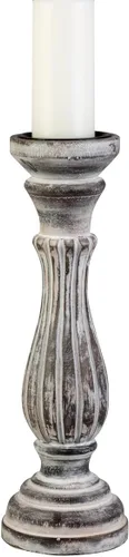 Miniatura 7 de Biedermann & Sons Portavelas de pilar de madera lavada, blanco, 6 pulgadas de alto, se adapta a velas de pilar de hasta 3 pulgadas, soporte de velas