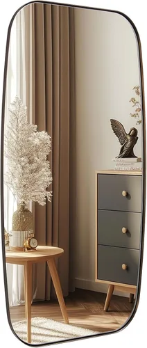 Miniatura 24 de ANDY STAR - Espejos ovalados negros para baño, espejo grande de 24x36 pulgadas con marco de metal negro mate oblongo para pared, espejo moderno