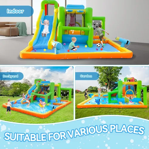 Miniatura 2 de FBSPORT - Castillo inflable con tobogán acuático, casa de rebote para niños, para interiores y exteriores, con soplador de 550 W, castillo hinchable