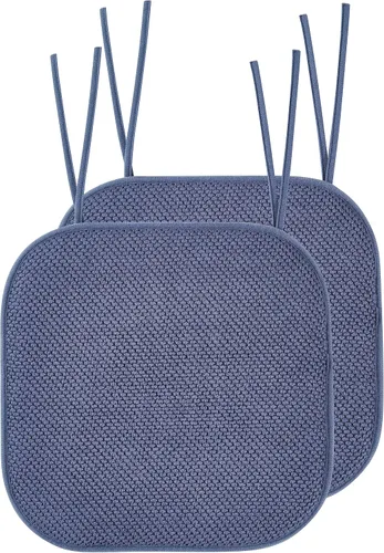 Miniatura 10 de Elegant Comfort Fundas de cojín para silla con lazos y parte trasera de goma antideslizante, espuma viscoelástica gruesa, almohadilla de cojín