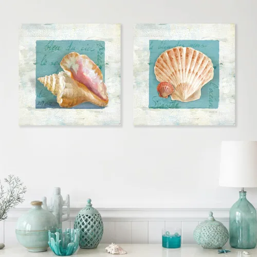 Miniatura 29 de Arte de Lienzo de Pulpo para Pared Pintura Temática de Vida Oceánica Imagen de Animal Marino Azul y Dorado Obra de Arte Costera Imagen de Pulpo