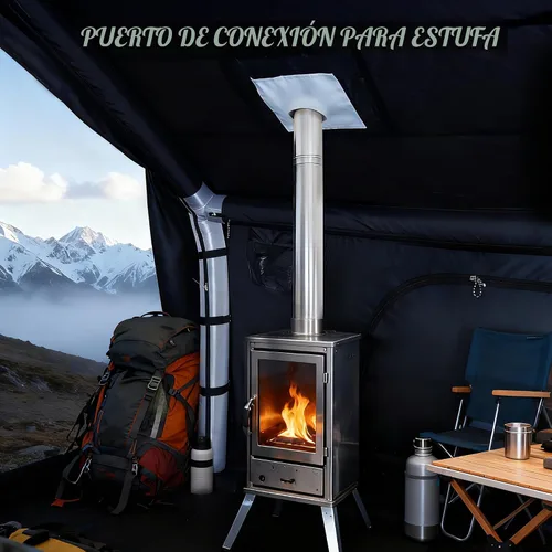 Miniatura 7 de Inflatable Tent with Skylight, Quick Setup Blow Up Tents with Pump, Hot Tent with Stove Jack, Waterproof Oxford Inflatable House for Camping, Air