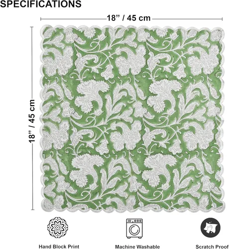 Miniatura 7 de Ridhi Juego de 4 servilletas bordadas reutilizables de algodón para bodas, fiestas, regalo diario para primavera, Pascua, San Valentín