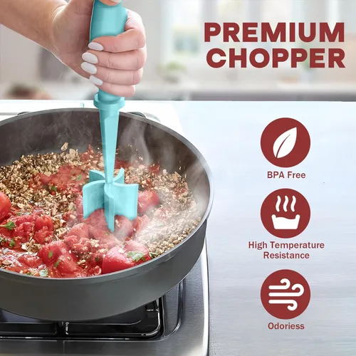 Miniatura 5 de 2 piezas de picadora de carne, molinillo de hamburguesa mejorado, picadora de carne premium resistente al calor para carne molida, herramienta