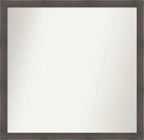 Miniatura 431 de Amanti Art Espejo de pared personalizado no biselado (24 x 27 pulgadas), marco estrecho de nogal chipre - varios tamaños personalizados - Espejo
