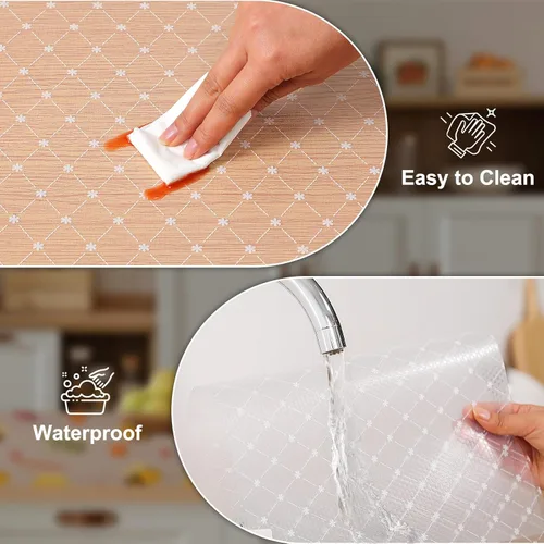 Miniatura 6 de Cooyes Revestimiento para estanterías – Revestimiento de gabinete y cajón no adhesivo prémium para cocina – Papel impermeable con patrón moderno