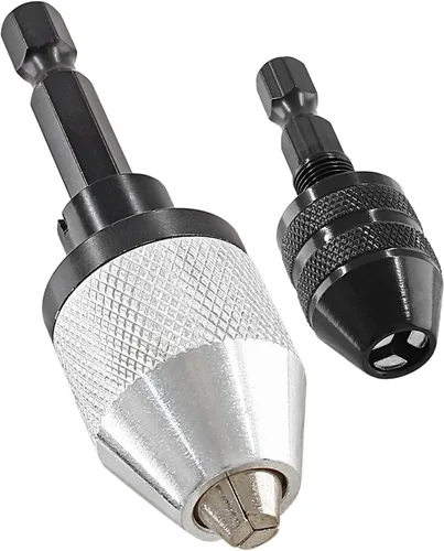 Jiozermi Adaptador de portabrocas de 1/4 pulgadas, vástago hexagonal, portabrocas sin llave, adaptador de cambio rápido, convertidor, adaptador de