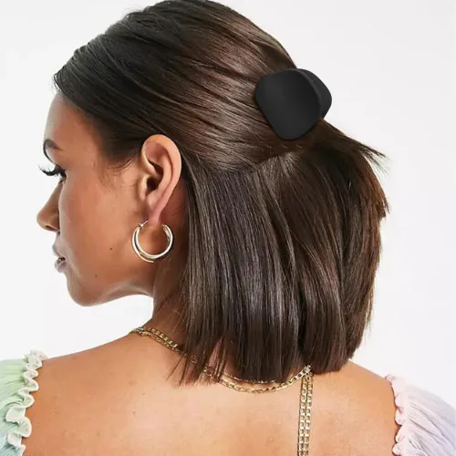 Miniatura 4 de ATODEN Pinzas para el cabello negras pequeñas de doble fila mate – 8 pinzas redondas con dientes para cabello grueso, fino y corto, accesorios lindos