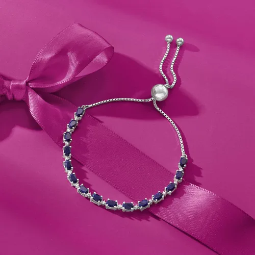 Miniatura 4 de Ross-Simons 4.50 ct. t.w. Gemstone Bolo Bracelet with Diamond Accents in Sterling Silver