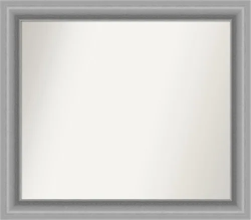 Miniatura 226 de Amanti Art Espejo de baño plateado para sobre fregadero, 26 x 26 pulgadas, espejo cuadrado de níquel pulido, marco de madera tradicional mediano, se