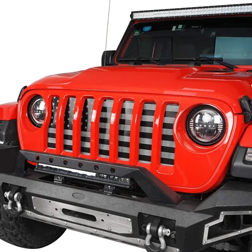 Miniatura 3 de Hooke Road Inserto de rejilla frontal de malla para Jeep Gladiator JT/Jeep Wrangler JL 2018 2019 2020 2021 2022 2023 2024 2025 – Bandera de Estados