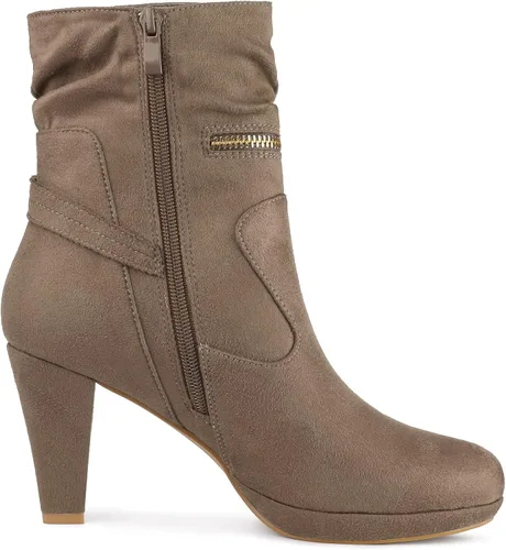 Miniatura 6 de Allegra K Botas de tacón alto con cremallera al tobillo para mujer