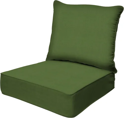 Miniatura 22 de Honeycomb Outdoor Heritage - Asiento profundo, 23 x 25 pulgadas, cojín para silla Cabana Stripe negro y marfil con funda extraíble, para muebles