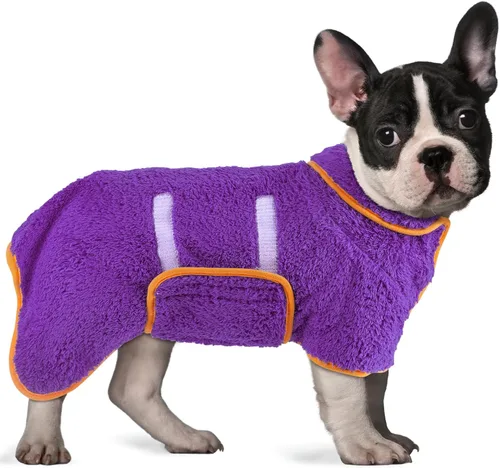 Miniatura 18 de Bienbee Bata de baño para perro, de secado rápido, súper absorbentes, para perros pequeños, medianos y grandes, abrigo de secado para después