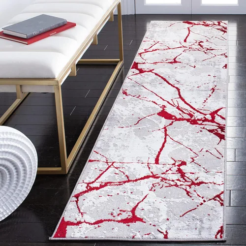 Miniatura 38 de SAFAVIEH Amelia Collection - Alfombra decorativa de 2 x 4 pies, gris y negro, diseño abstracto moderno, no desprende pelusa y de fácil cuidado
