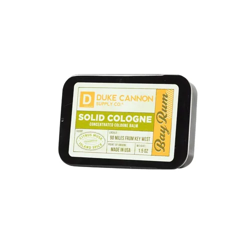 Miniatura 8 de Duke Cannon Supply Co. Colonia Sólida para Hombre Bay Rum (Almizcle Cítrico, Madera de Cedro, Especias Isleñas) - Bálsamo Concentrado, Lata Cómoda