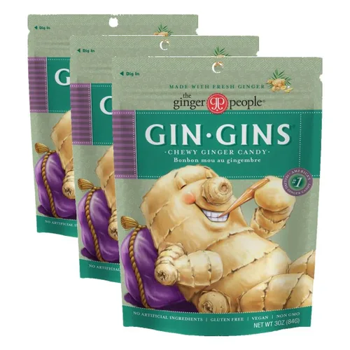 Miniatura 18 de GIN GINS - Caramelo duro de jengibre de doble fuerza – Caramelo 100% natural de The Ginger People – Golosinas saludables envueltas individualmente