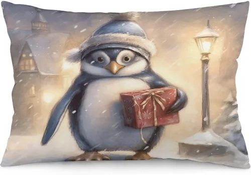 Miniatura 15 de Fundas de almohada de primavera con bonitos muñecos de nieve, fundas de almohada rústicas para vacaciones, funda de almohada tamaño Queen