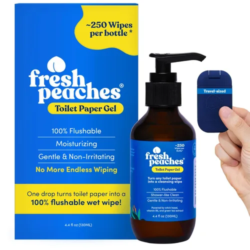 Miniatura 7 de Fresh Peaches Gel de papel higiénico, alternativa a toallitas húmedas – Seguro para enjuagar, una forma más limpia de limpiar – Aerosol de papel